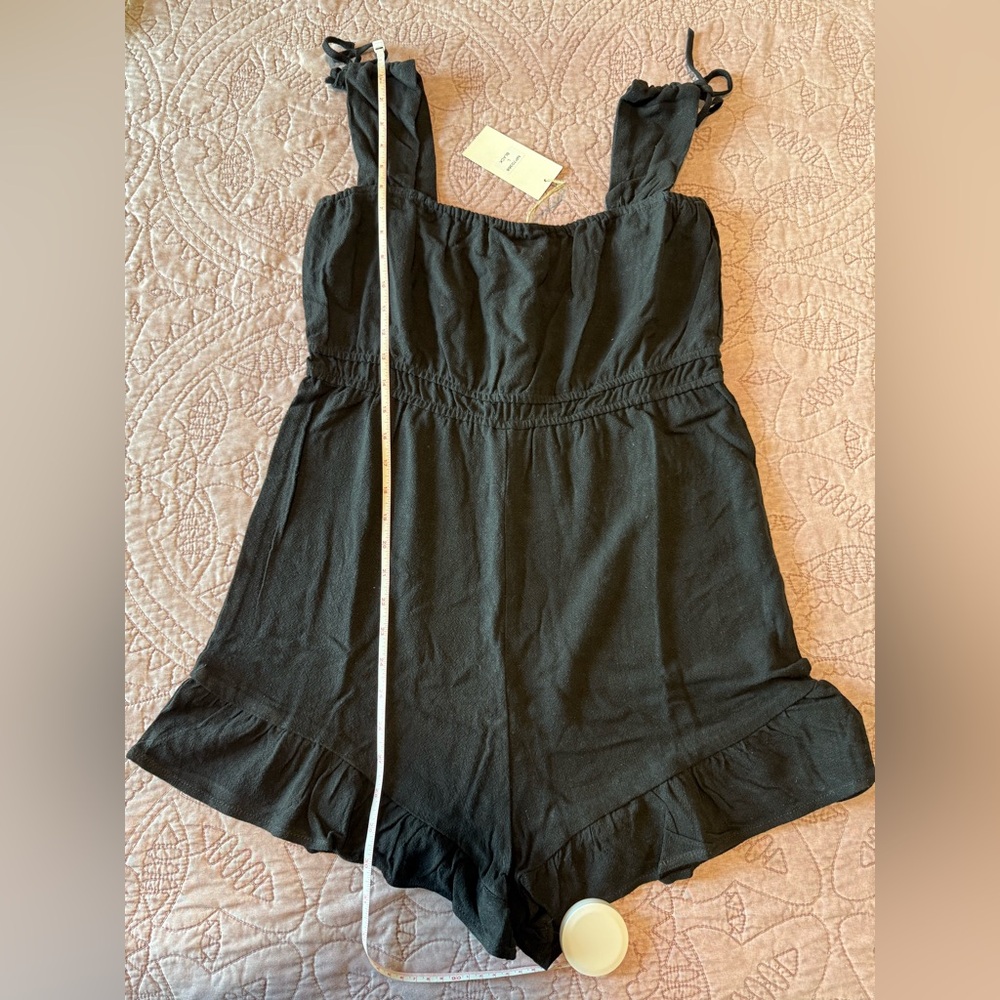 Very J Black Ruffled Romper - Picture 7 of 14